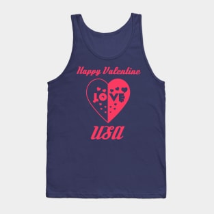 Heart in Love to Valentine Day USA Tank Top